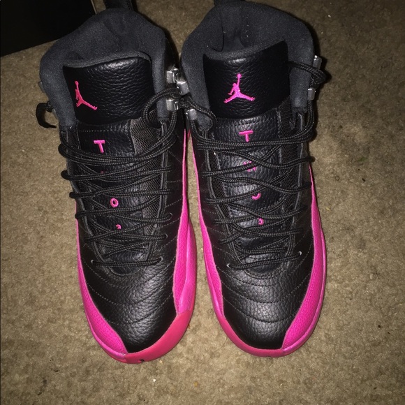pink black jordan 12